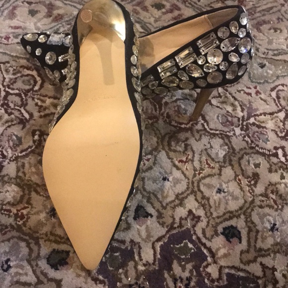 Jimmy Choo Black Embellished Suede Shoe - Picture 4 of 5